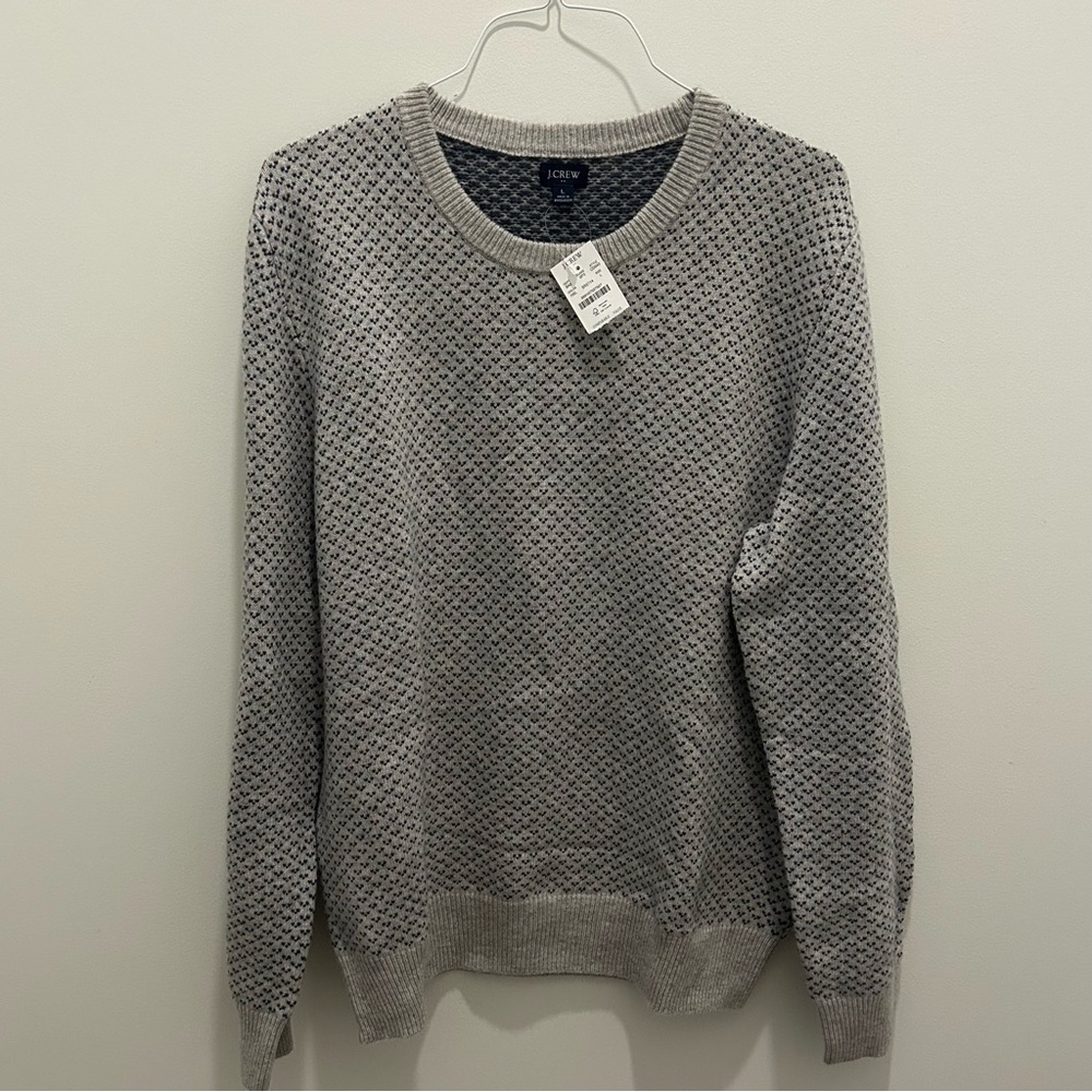 J.Crew Gray Patterned Sweater NEW WITH TAGS